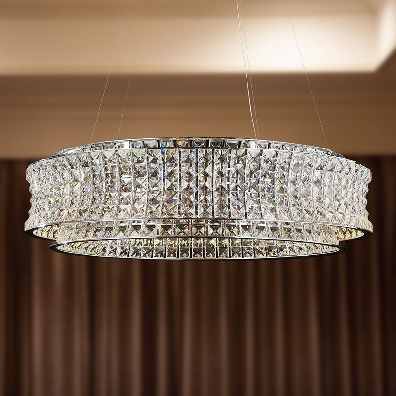 Michael Amini Lighting - Galaxy 32" Round LED Crystal Chandelier - Chrome