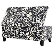 Luxury Storage Ottoman With Floral Patterned Fabric, Soft-Close Hinges, Multi Functional - R&R Furniture Gallery (Fountain Valley, CA)