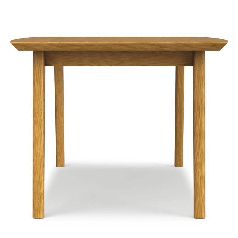 Simpli-Home Draper rectangular dining table with wooden top and sturdy legs, ideal for modern dining rooms.