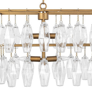 Tressia - Glass Round Chandelier - Brass - R&R Furniture Gallery (Fountain Valley, CA)