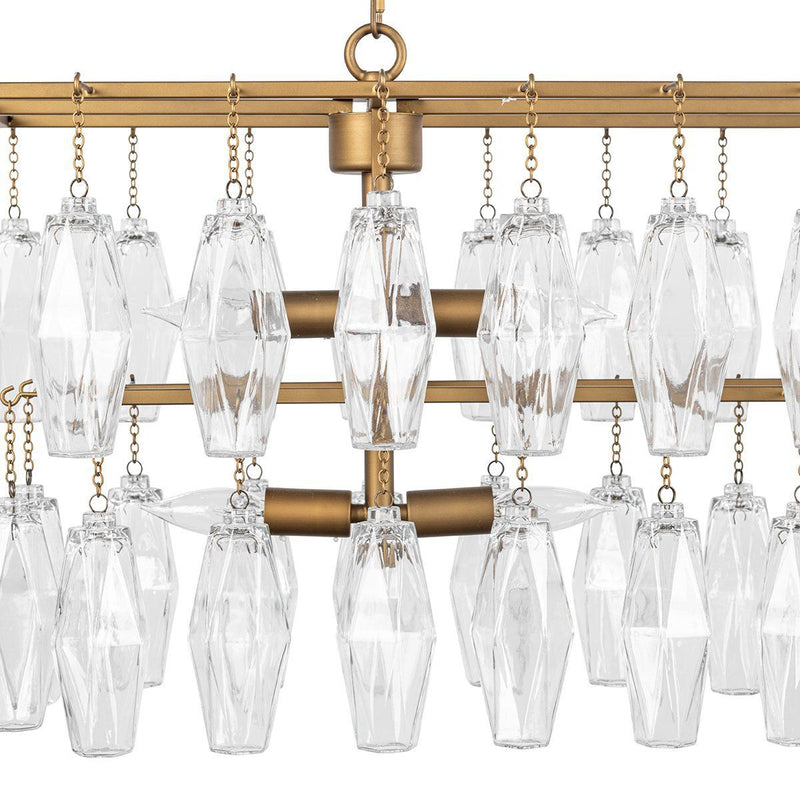Tressia - Glass Round Chandelier - Brass - R&R Furniture Gallery (Fountain Valley, CA)