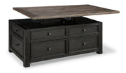 Tyler Creek - Lift Top Cocktail Table - Grayish Brown / Black - R&R Furniture Gallery (Fountain Valley, CA)