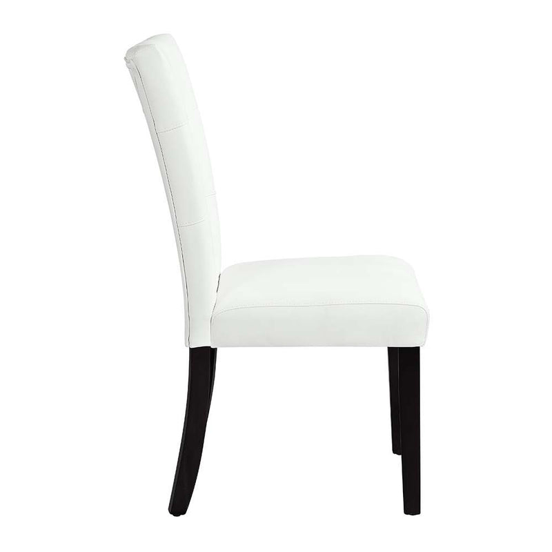 Hussein - Side Chair (Set of 2) - White Synthetic Leather & Black - R&R Furniture Gallery (Fountain Valley, CA)
