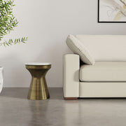 Raquel - Side Table - Antique Brass / White - R&R Furniture Gallery (Fountain Valley, CA)