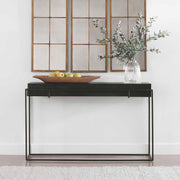 Modern Uttermost Telone console table with sleek design, wood surface, and metal legs, ideal for entryways or living rooms.