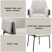 Jirina - Arm Chair (Set of 2) - Beige Chenille - R&R Furniture Gallery (Fountain Valley, CA)