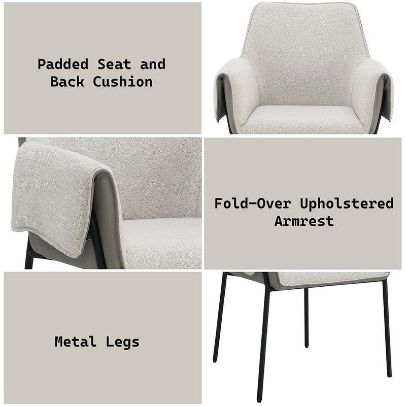 Jirina - Arm Chair (Set of 2) - Beige Chenille - R&R Furniture Gallery (Fountain Valley, CA)
