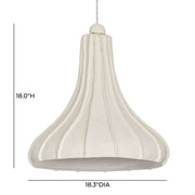 TOV Furniture Looma cotton mache pendant lamp in off white, modern pendant lighting fixture with textured design and warm ambiance