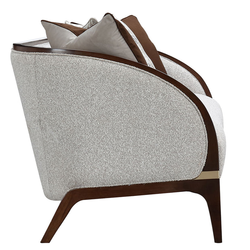 Houston - Sofa - Pebble / Walnut - R&R Furniture Gallery (Fountain Valley, CA)