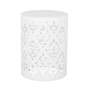 Modern outdoor metal end table by Noble House with a sleek, contemporary design suitable for patio or garden spaces.