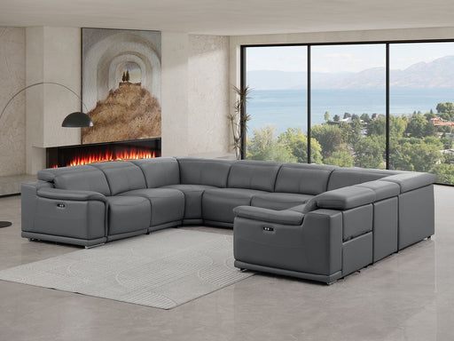 2679 - 8-Piece U-Shaped Power Reclining Sectional In Genuine Leather (4 Recliners) - R&R Furniture Gallery (Fountain Valley, CA)