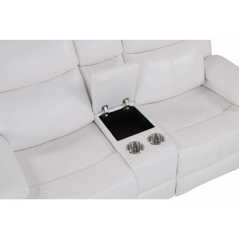 Blanche - Console Reclining Loveseat With LED Lights And Speakers - R&R Furniture Gallery (Fountain Valley, CA)