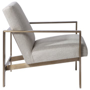 Contemporary beige accent arm chair by Uttermost with clean lines and plush upholstery, ideal for modern living spaces.