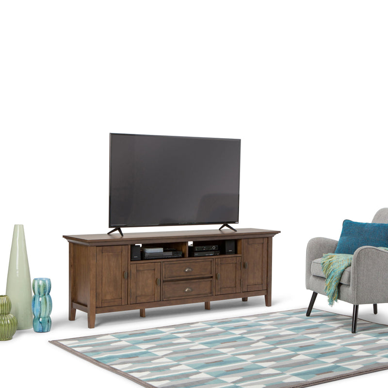Redmond - TV Media Stand - Rustic Natural Aged Brown - R&R Furniture Gallery (Fountain Valley, CA)