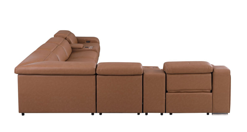 1116 - 8-Piece L-Shaped Sectional Sofa In With 3 Power Recliners & Power Headrests