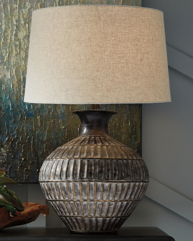 Magan - Metal Table Lamp  - Antique Bronze Finish - R&R Furniture Gallery (Fountain Valley, CA)