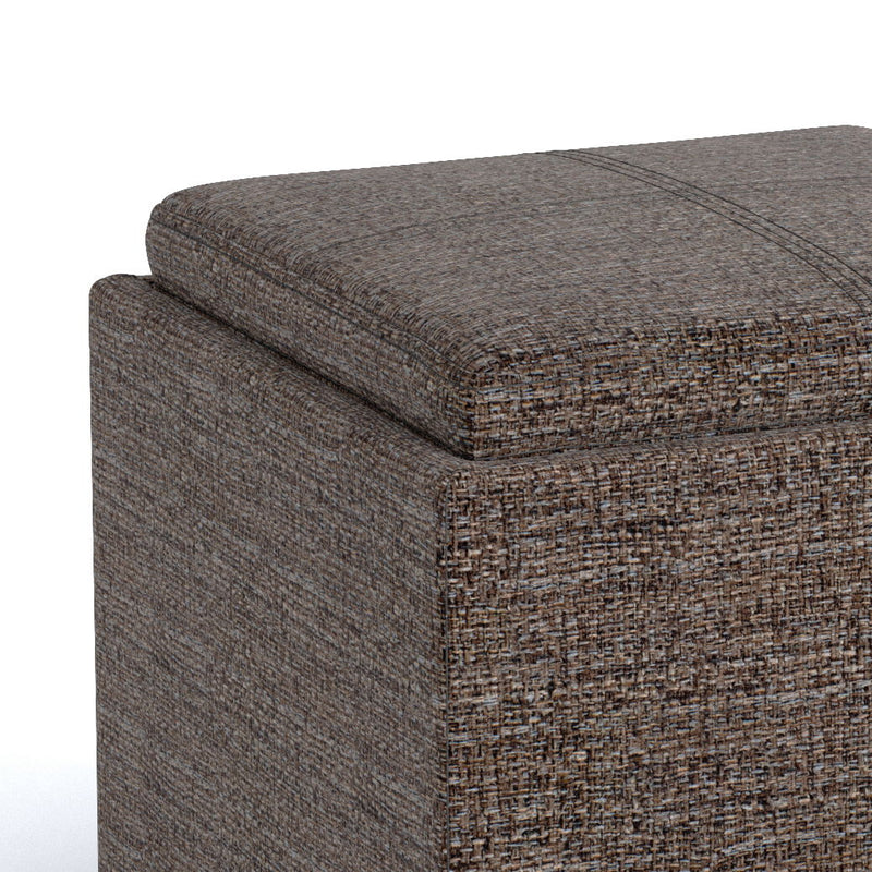 Rockwood - Upholstered Cube Storage Ottoman With Tray - R&R Furniture Gallery (Fountain Valley, CA)