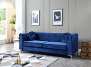 Delray micro suede stationary sofa by Glory Furniture featuring plush cushions and sleek design in a living room setting.