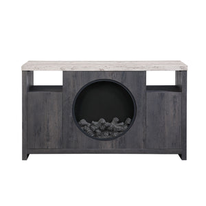 Nancy - Entertainment Unit With Bluetooth Speaker And LED Lighting - Gray