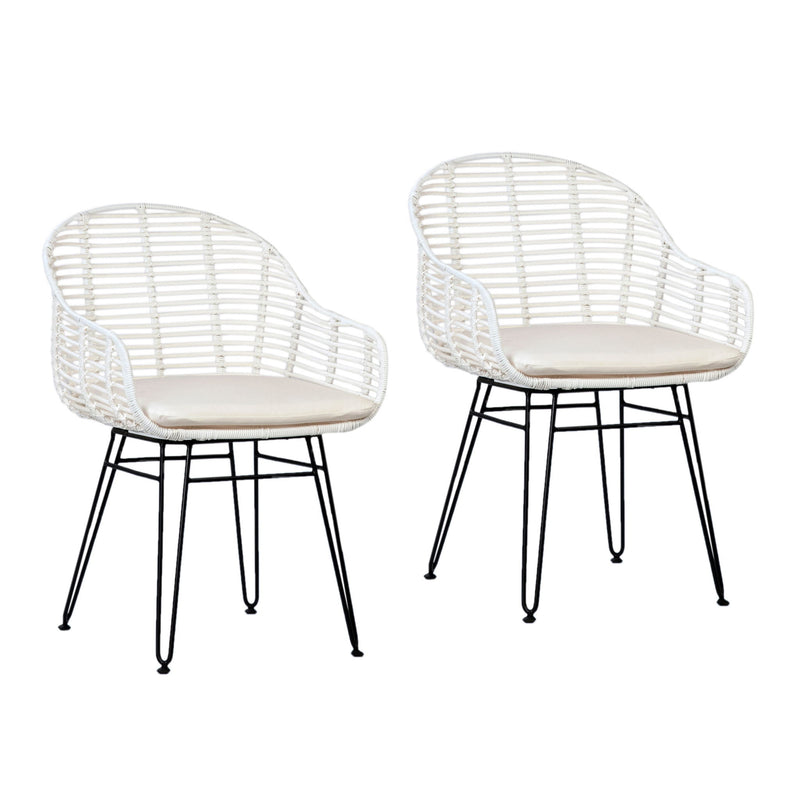 Niles - Outdoor Dining Chair (Set of 2) - White With Black