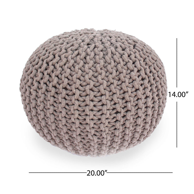 Moro - Knitted Round Pouf With Pumpkin Shape - R&R Furniture Gallery (Fountain Valley, CA)