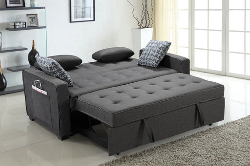 William - Sleeper Sofa With 2 USB Charging Ports And 4 Accent Pillows - Gray - R&R Furniture Gallery (Fountain Valley, CA)