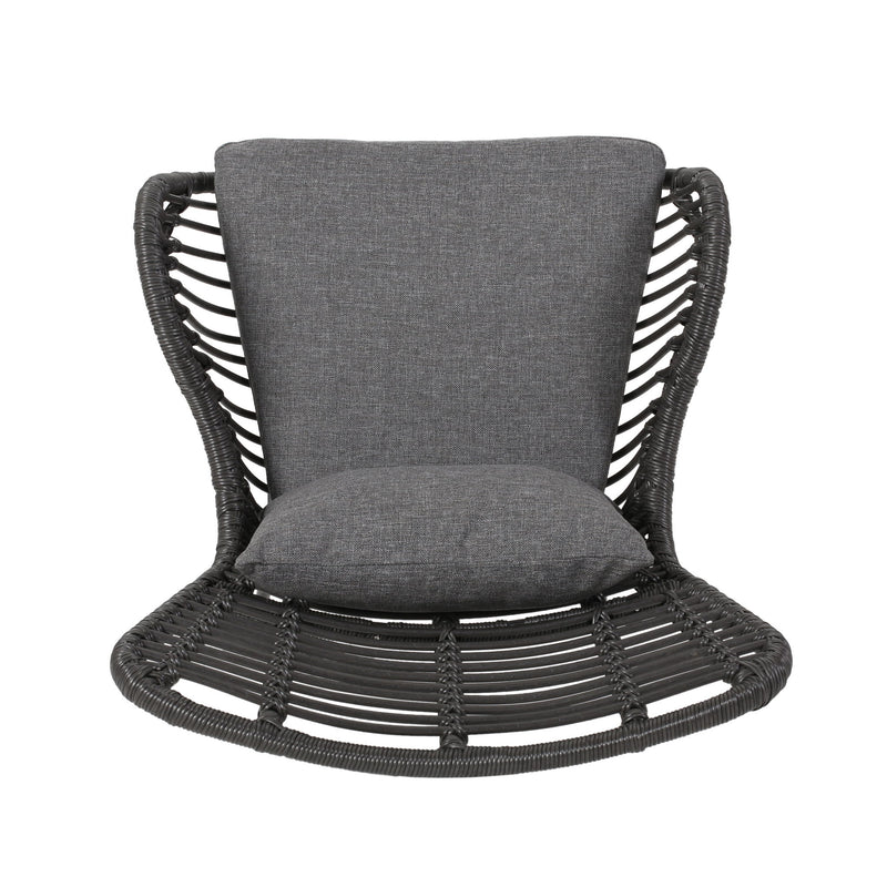 Modern Aesthetic Outdoor Rattan Accent Chair With Metal Legs - R&R Furniture Gallery (Fountain Valley, CA)