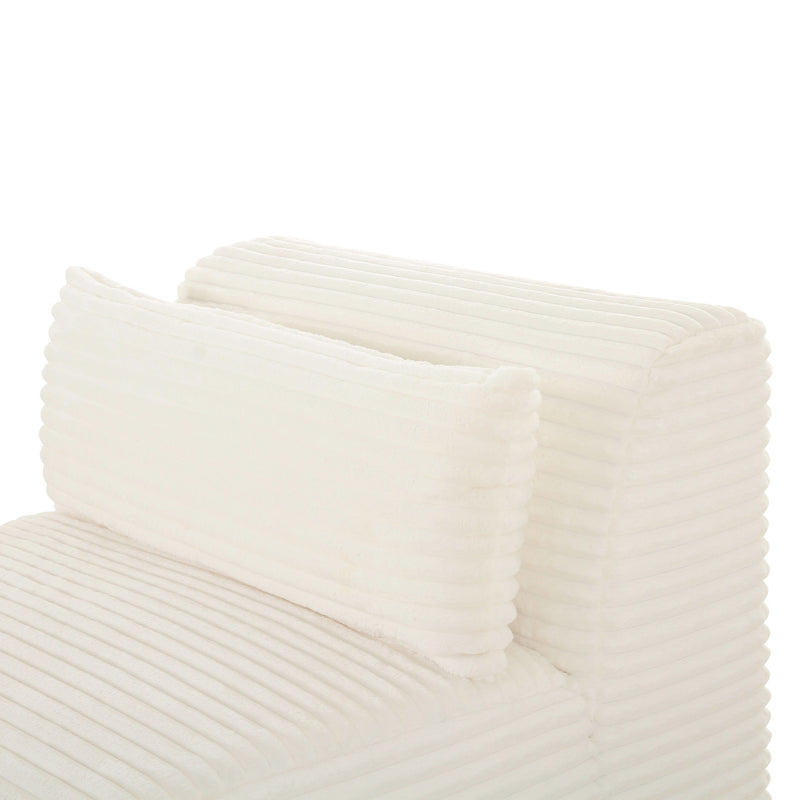 Tarra - Fluffy Oversized Corduroy Modular Armless Chair - R&R Furniture Gallery (Fountain Valley, CA)