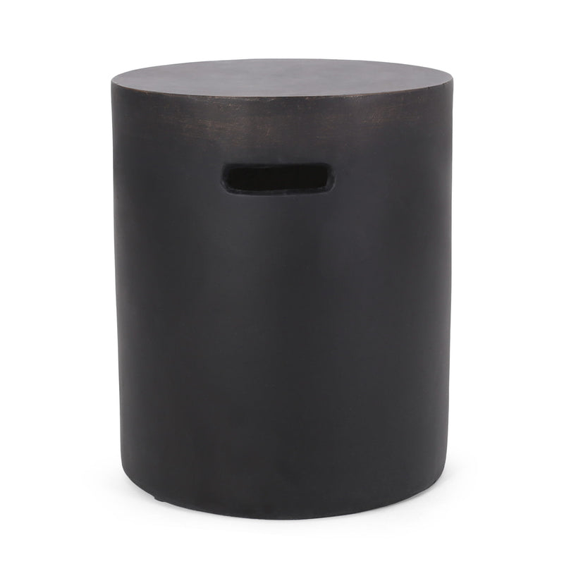 Outdoor End Table With Cutout Handle - Copper - R&R Furniture Gallery (Fountain Valley, CA)