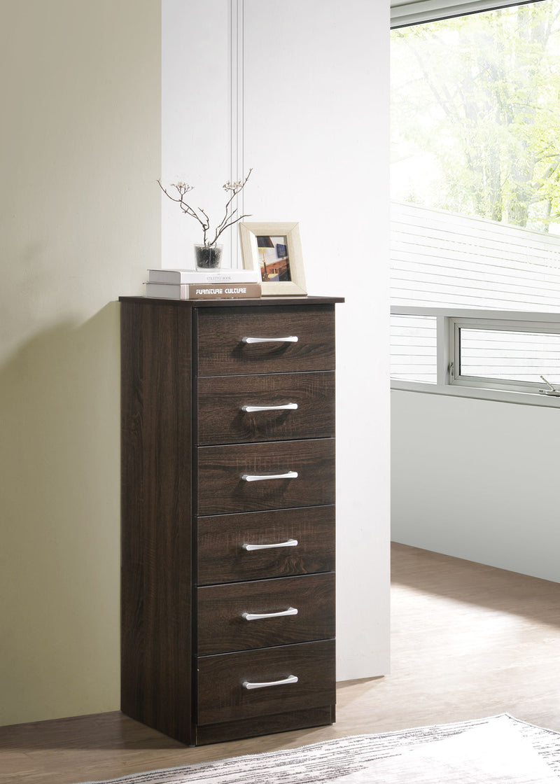 Glory Furniture Boston lingerie chest with multiple drawers and elegant wooden finish, ideal for bedroom organization.