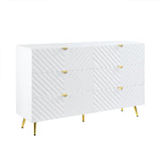 Gaines - 55" Dresser - White High Gloss - R&R Furniture Gallery (Fountain Valley, CA)