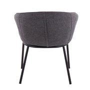 Lumi Source Ashland contemporary side chair with black and charcoal upholstery, modern design and sleek metal legs.