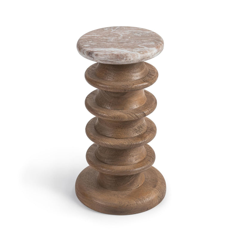 Alisa - Round Accent Table - Sable Stone