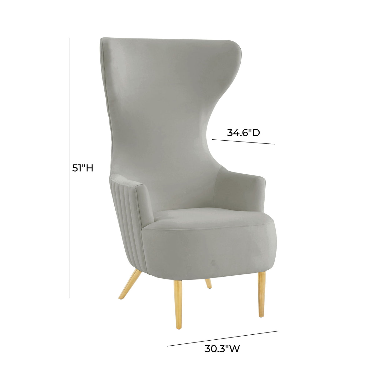 Julia - Velvet Channel Tufted Wingback Chair - R&R Furniture Gallery (Fountain Valley, CA)