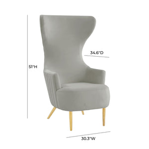 Julia - Velvet Channel Tufted Wingback Chair - R&R Furniture Gallery (Fountain Valley, CA)