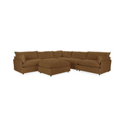 Classic Home Caplan 6-piece modular sectional with ottoman, 2-piece living room set, showing plush fabric cushions and modern design.