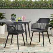 Set of two Noble House Dahlia chairs with upholstered seats and wooden legs, featuring elegant design and contemporary style.