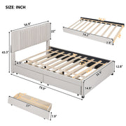 Upholstered Platform Bed With Drawers, Classic Headboard Design - R&R Furniture Gallery (Fountain Valley, CA)