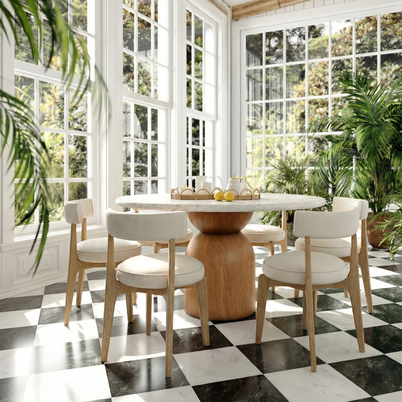 TOV Furniture Nikita dining side chair with a modern design, featuring a sleek wooden frame and upholstered seat.