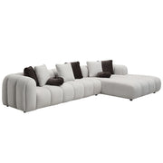 Manilla - Sectional Sofa With 8 Pillows - Ivory White Linen - R&R Furniture Gallery (Fountain Valley, CA)