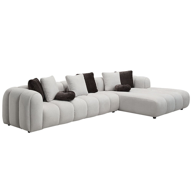 Manilla - Sectional Sofa With 8 Pillows - Ivory White Linen - R&R Furniture Gallery (Fountain Valley, CA)