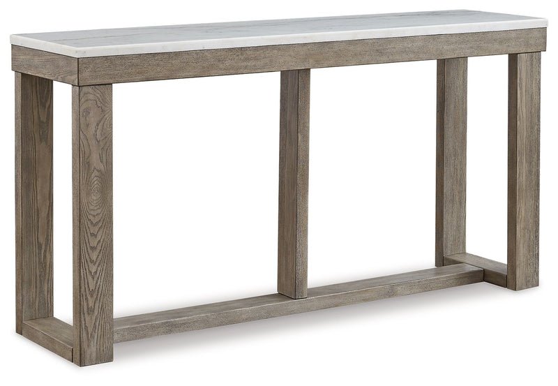 Loyaska - Sofa Table - Brown / Ivory - R&R Furniture Gallery (Fountain Valley, CA)