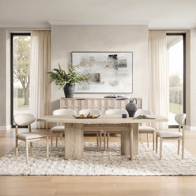 Classic Home Sorento dining table with a polished wooden surface and sturdy legs, ideal for modern dining rooms.