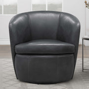 Barolo - 100% Italian Leather Swivel Club Chair (Set of 2) - R&R Furniture Gallery (Fountain Valley, CA)