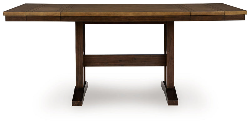 Rylandeen - Rectangular Dining Room Counter Height Extension Table - Light Brown / Dark Brown - R&R Furniture Gallery (Fountain Valley, CA)