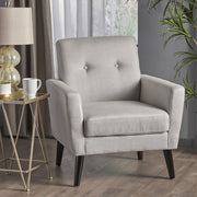 Radiantize - Upholstered Fabric Club Chair With Square-Off Back And Button Tufted - R&R Furniture Gallery (Fountain Valley, CA)
