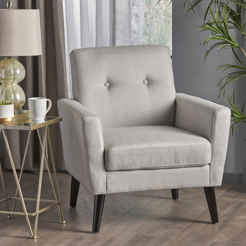 Radiantize - Upholstered Fabric Club Chair With Square-Off Back And Button Tufted - R&R Furniture Gallery (Fountain Valley, CA)