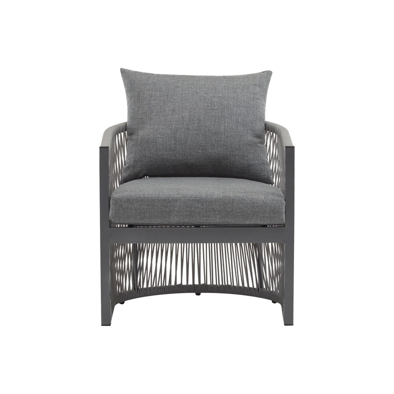 Modern Curved Aluminum Lounge Chair With Stylish Rope Weave Design And Cushioned Comfort For Outdoor - R&R Furniture Gallery (Fountain Valley, CA)