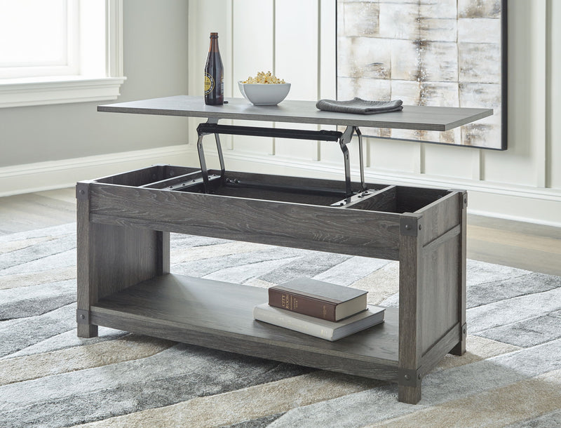 Freedan - Rect Lift Top Cocktail Table - Grayish Brown - R&R Furniture Gallery (Fountain Valley, CA)
