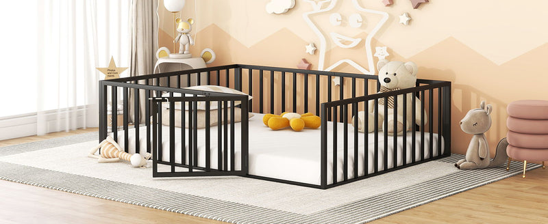 Metal Floor Bed Frame With Fence And Door - R&R Furniture Gallery (Fountain Valley, CA)